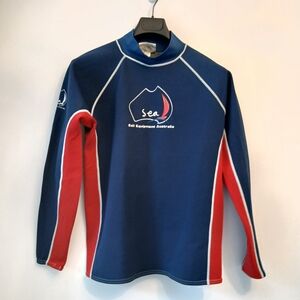 XXL Vintage Men's Blue and Red Rash Guard